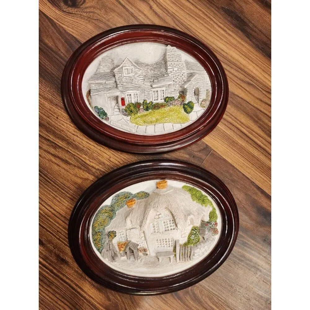 Brush Strokes Packhorse Inn & Tintagel Post Office 3D Plaque Hand Painted - Picture 1 of 12